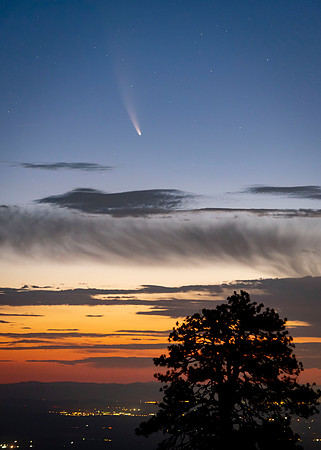 Neowise Comet rising above the high desert