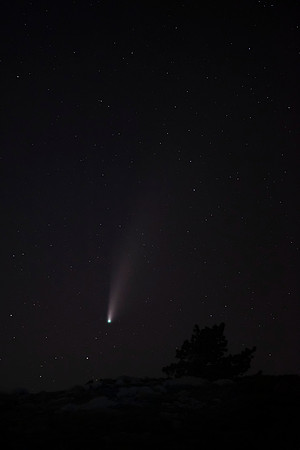 Neowise Comet setting behind Blue Ridge