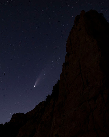 Neowise Comet setting behind Mount Williamson